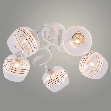 Люстра XA1639B/5 WH+CR белый/хром 5х60W E27 d560 h250, HN25